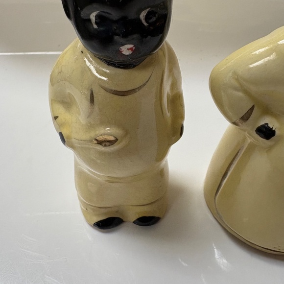 Vintage 1940s Black Americana Mammy and Pappy Chef Salt & Pepper Set - Picture 6 of 10